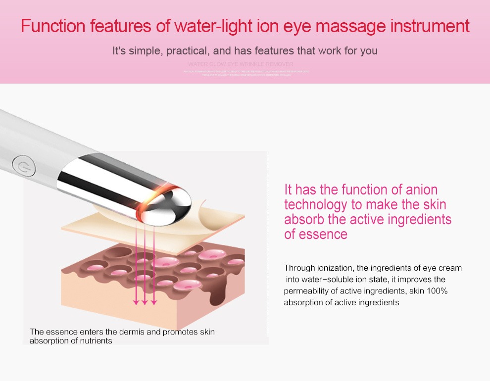 Beauty Eye Massager USB újratölthető arcmasszírozó bőrápoló készülék részletei