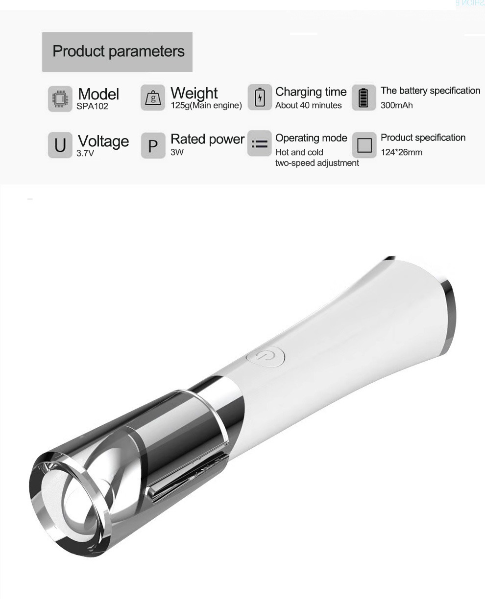 Beauty Eye Massager USB újratölthető arcmasszírozó bőrápoló készülék részletei