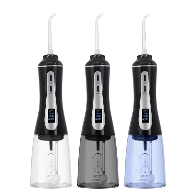 Erőteljes vezeték nélküli 350 ml-es vízes fogselyem, hordozható OLED kijelzős szájöblítő 5 nyomás üzemmóddal