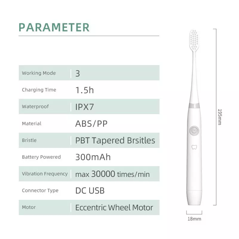 Travel Adult Toothbrush Smart Sonic elektromos fogkefe
